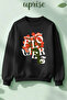 Flowers Printed Cotton 3 Thread Crew Neck O Oversized Sweatshirt