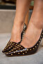 Cariel Bitter Brown Leather Women's Trock Heeled Shoes - 4