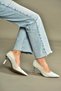 V820151604 Beige Fabric Thin Heeled Women's Evening Dress Shoes - 2