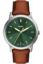 Minimalist Three-Hand Brown Leather Watch