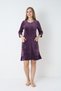 Women's Cotton Velvet Zippered Winter Dress / Purple 3719 - 3