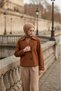 Taba 100% Cotton Gabardine Lined Oversized Wide Fit Women's Crop Short Trench Coat 1122-Tes - 2