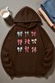 Unisex Colorful Ribbon Printed Hooded Sweatshirt