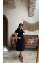 Sleeve Cuffs Striped Dress