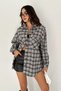 Double Pocket Plaid Shirt Gray - 2