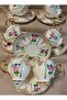 Florina Pervi̇z Porcelain Hand Painted Coffee Cup Set - 4