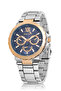 Round Case Men's Wristwatch Silver Navy Blue Copper Color Pl-7031E5X - 2