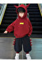 Children's Drew Printed Ear Detailed Oversized Hooded Sweatshirt Tracksuit