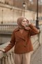 Taba 100% Cotton Gabardine Lined Oversized Wide Fit Women's Crop Short Trench Coat 1122-Tes - 5