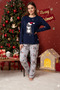New Year's Cotton- Stretch Fabric Women's Pajama Set - 3