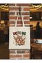 O Ho Ho Reindeer Family Printed New Year Cloth Bag - 4