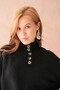Women's Mock Neck Button Detail Oversized Knitwear Sweater - 6