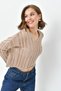 Women's Mock Neck Knitted Detailed Crop Knitwear Sweater - 2