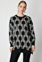 Patterned Long Knitwear Sweater