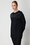 Long Knit Sweater with Chain Pattern on the Front - 2