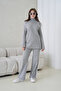 Women's Turtleneck Sweater Pants Two-Piece Knitwear Set - 4