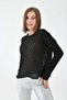 Women's Crew Neck Knit Detail Knitwear Sweater - 7