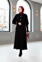 Buttoned Cape & Knitwear Dress Hijab Two-Piece Set - 4