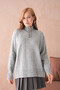 Women's Mock Neck Button Detail Oversized Knitwear Sweater - 6