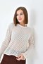 Women's Crew Neck Knit Detail Knitwear Sweater - 2