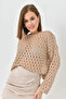 Women's Boat Neck Knit Detail Sweater - 3
