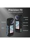 Silicone Case for Insta360 X5 with Lens Cap, Strap & Lanyard (Black) - 4