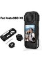 Silicone Case for Insta360 X5 with Lens Cap, Strap & Lanyard (Black) - 2