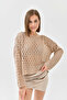 Women's Boat Neck Knit Detail Sweater
