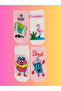 4-Piece Special Series Happy Colorful Flamingo Patterned Socks Fun Comfortable Stylish Design Style Socks - 3