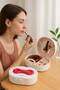 Portable Jewelry Box with Mirror |   Women's Makeup & Accessory Organizer White Red Ribbon - 3