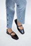 Pina Women's Genuine Leather Strap Ballerinas Brown - 3
