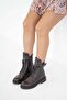 Pamela Buckle Women's Genuine Leather Boots Brown - 3