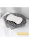 Black Color Non-Slip Oyster-Shaped Silicone Soap Dish Soap Storage Holder and Portable Soap Holder - 5