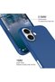 Apple iPhone 17 Case Inside Velvet Screen and Camera Raised Launch Silicone Cover Dark Blue - 3