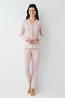Women's Dusty Pink Buttoned Collar Modal-Cotton 2-Piece Pajama Set Vr.11.P90.C81.Y01 - 4