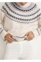 Jacquard Round Neck Sweater - 8