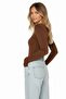 Women's Crew Neck Finger Detail Bodysuit 3-Piece Set – Black White Brown - 6