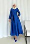 Jacquard Fabric Long Evening Dress - 5