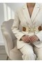 Gold Buckle Elastic Belt Dress Belt Shirt Belt Waist Belt Body Belt - 4