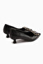 Judita Black Buckle Women's Heeled Shoes - 5