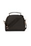 Women's Black Saffiano Fabric Box Model Hand and Shoulder Bag (Gold Zipper) - 5