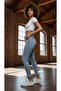 Laser Detail Stretch Fabric Snow Blue High-Waist Shaping Skinny Jeans - 2