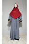 Short Length Sandy Souffle Khimar Ready Made Hijab Scarf Red