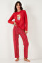 Cotton Regular Fit Printed Crew Neck Pajama Set Pajama Set 65723313 - 4
