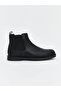Black Leather-Look Men's Boots - 3