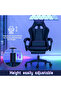 PU Leather Gaming Chair with Footrest, Adjustable Ergonomic Computer Office Chair, High Back Support - 4
