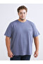Indigo Large Size B Printed Combed Cotton Men's T-Shirt