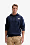 Mountaın Logo Relaxed Hooded Men's Navy Blue Sweatshirt Nf0A8E3N8K21