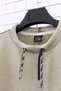 Women's Plus Size Collar Lace-Up Long Sleeve Skirt Elastic Striped Transitional Sweatshirt - 4