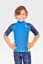 Boys Kids Rashguard Short Sleeve - Navy Geometric